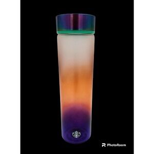 Starbucks Ombre Rainbow Iridescent 18oz Glass Water Bottle Summer 2020